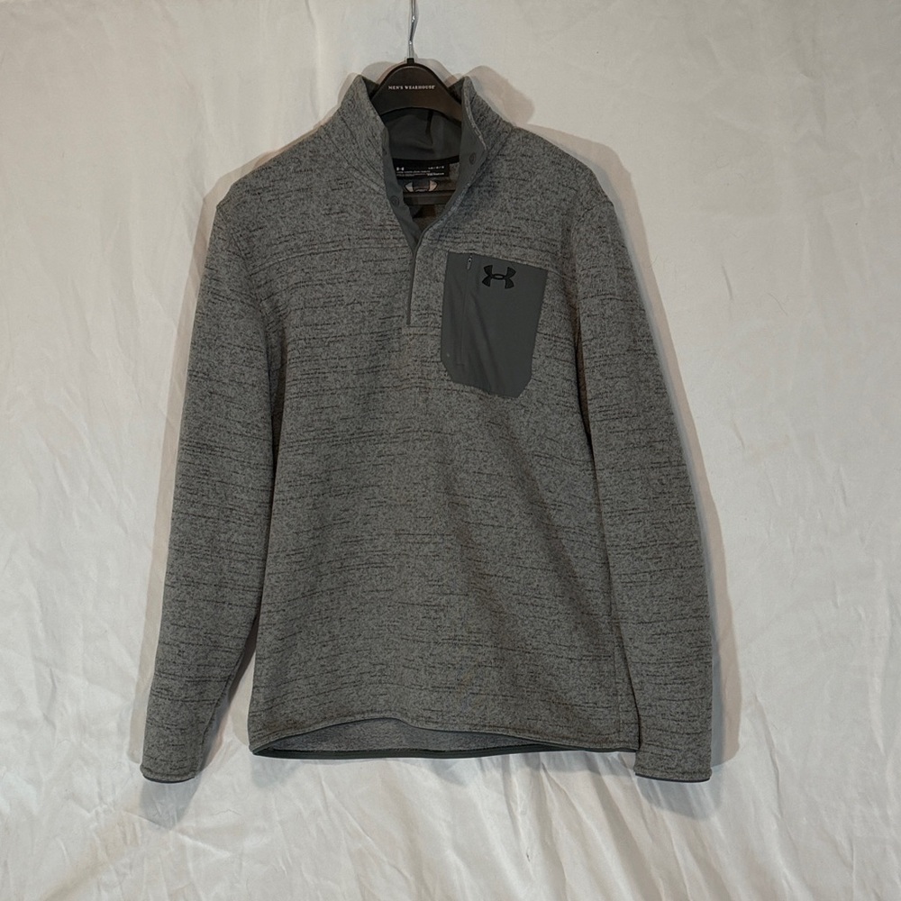 Under Armour Heather Gray Pullover with Pocket /Coldgear